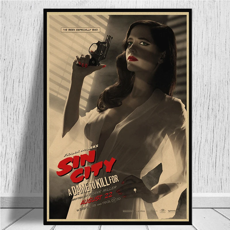 Сin City A Dame to Kill For Movie Poster винтажные настенные наклейки крафт бумага принты