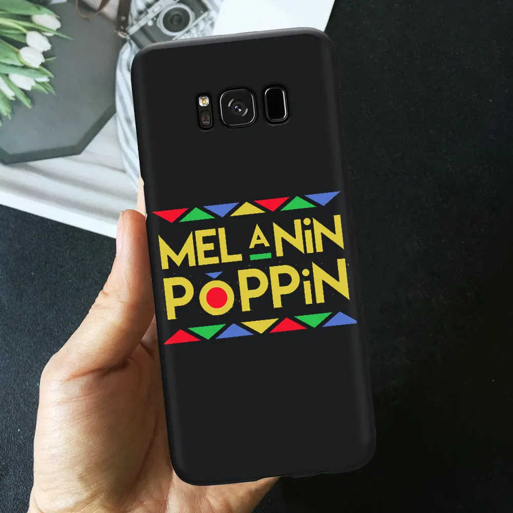 Melanin Poppin queen чехол для телефона для samsung S7 S10 S9 S8 Plus A6 A7 черный волшебный чехол для девочки для samsung A50 A70 Мягкий ТПУ чехол