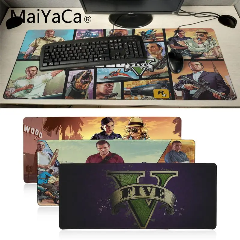 

MaiYaCa New Arrivals GTA V gamer play mats Mousepad Large Gaming Mouse Pad Anti-slip Perfect Locking PC Computer desk mat