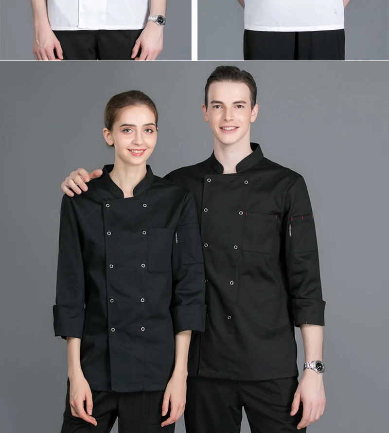 Мужская куртка с длинным рукавом для шеф-повара, пальто для суши, шеф-повара, официантки, официанта, ресторана, кухни, пекарни, кофеин, рабочая форма для мужчин и женщин