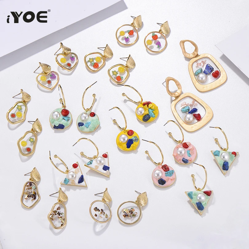 Женские серьги ракушки IYOE Boho круглые в форме сердца золотые винтажные летние с