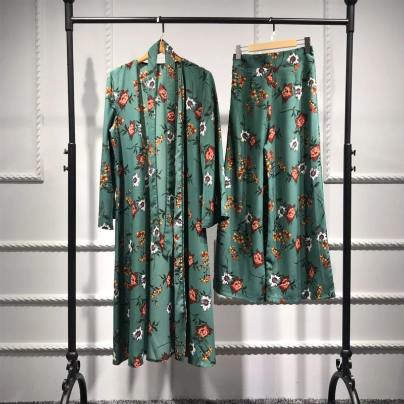 Комплект кимоно Abaya кафтан платье из Дубая мусульманский хиджаб Caftan Marocain Ramadan Elbise