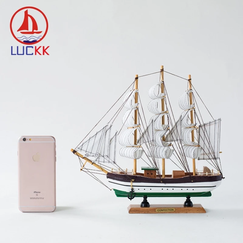 LUCKK 33 см ручная работа средиземноморская модель парусной лодки домашний декор