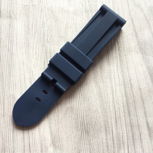 blue no buckle Резиновый ремешок 24 мм черный синий водонепроницаемый силиконовый резиновый ремешок для часов Ремешок Для Panerai С PAM Man аксессуары инструмент - Цвет ремешка: blue no buckle