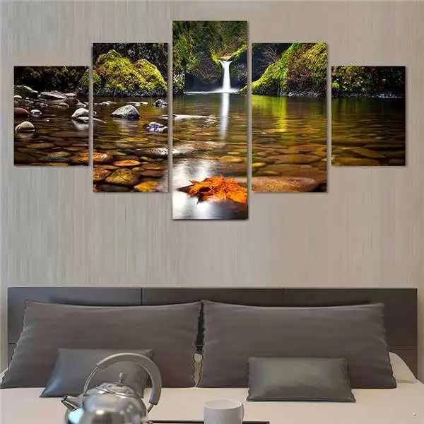 

No Frame)5 Pcs Landscape Painting Modern Home Decor Canvas Art Modular Pictures Painting On The Wall Print Canvas Wall Art