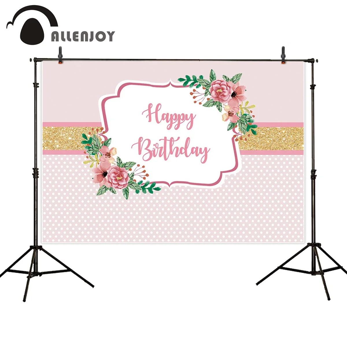 Allenjoy фон для фотосъемки на день рождения в горошек золотые полосы цветочный
