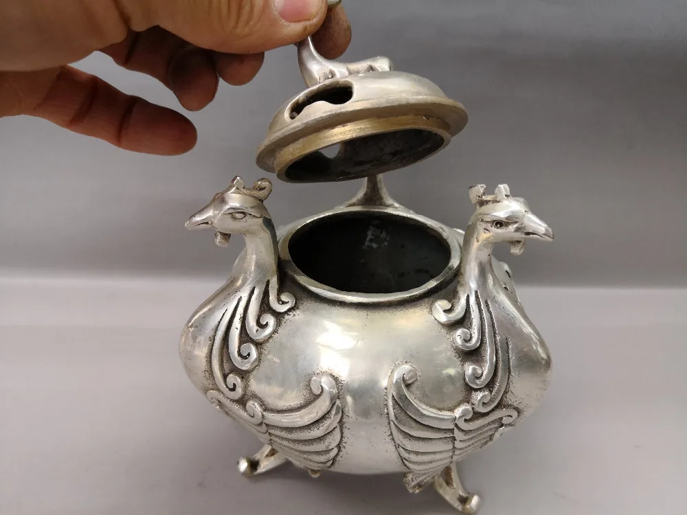 Китайская старинная Серебряная резьба произведенная вручную Цитрон SanFeng
