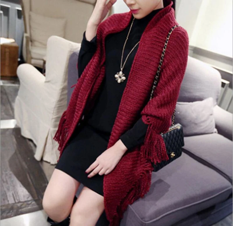 Женский зимний брендовый шарф из Пашмина треугольный шерстяной с искусственными