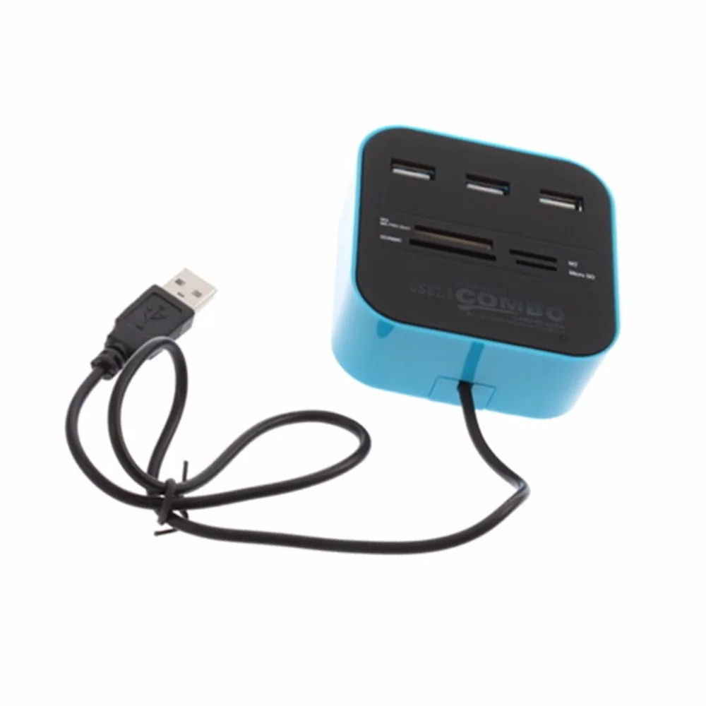 Новейшая модель; 1 шт. 3 Порт usb-хаб 2,0 концентратор с микро-мульти кард-ридер для SD/MMC/M2/MS/MP Pro Duo