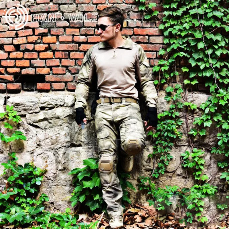 

High Quality Frog Tactical Military Uniform Multicam Jacket and Pants With Pads Combat Clothes Army Suit 11Colours