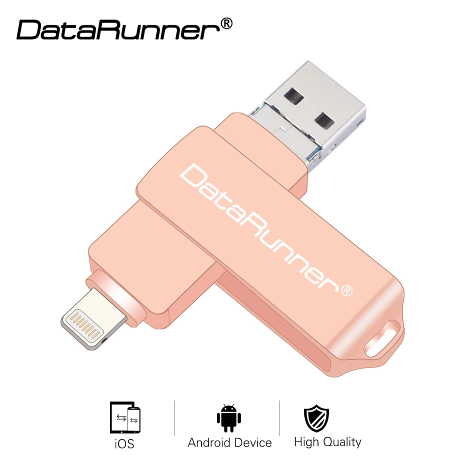 usb-накопитель DataRunner портативный флэш-накопитель для iPhone XS MAX/X/8 Plus 3 в 1 Micro usb-накопитель внешний накопитель