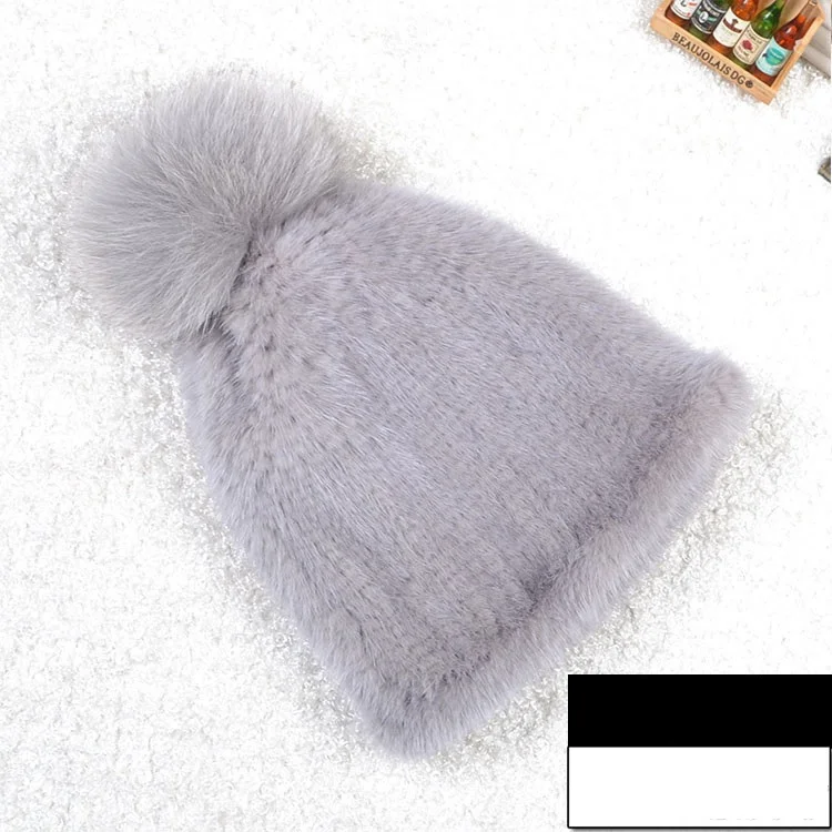 NO.1 Light grey Женская меховая шапка для зимы, головной убор, брендовые новые модные теплые шапочки, шапка, мода для России, женская зимняя шапка - Цвет: NO.1 Light grey