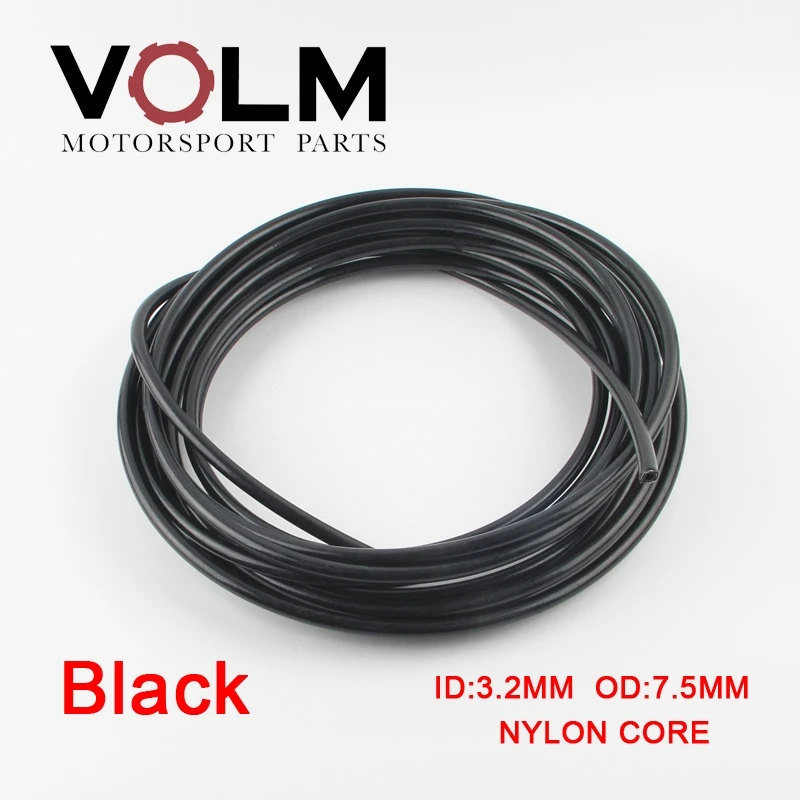 nylon black 5 м/лот AN3 мотоциклетная оплетка из нержавеющей стали нейлоновая Тормозная Линия шланг жидкость гидравлический точный шланг газовый масляный топливный шланг - Цвет: nylon black