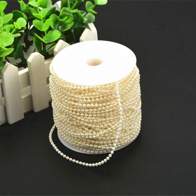 10 м в длину 3 мм бусина жемчужная веревка (белый/бежевый) для рукоделия свадебные