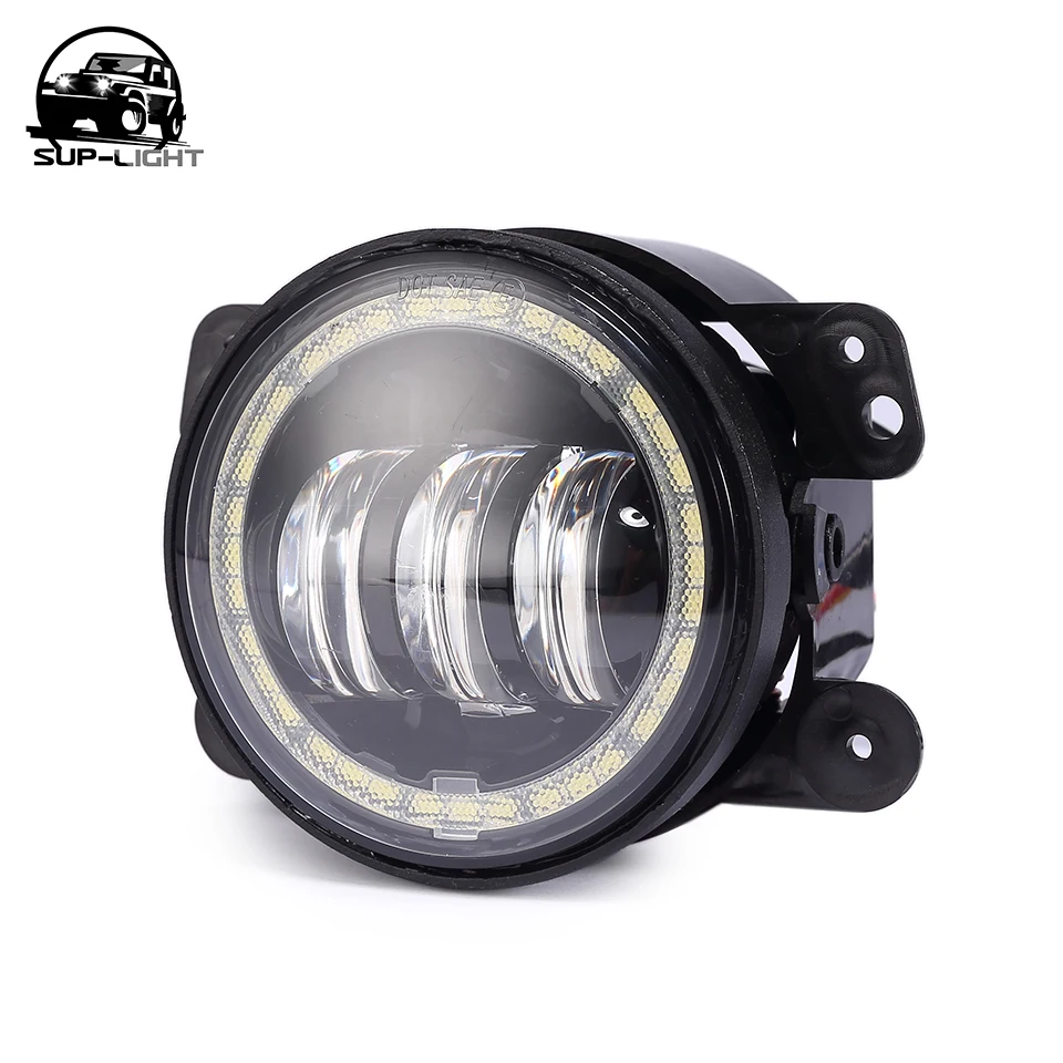 Bluetooth 4 дюйма светодиодный Противотуманные фары с RGB Halo угол глаза для Jeep Wrangler JK TJ LJ