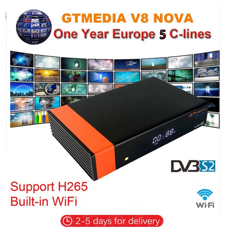 GTMedia V8 Nova Full HD DVB-S2 спутниковый ресивер 1 год Европа Cccam 7 линия же Freesat V9 Супер Обновление от Freesat V8 супер