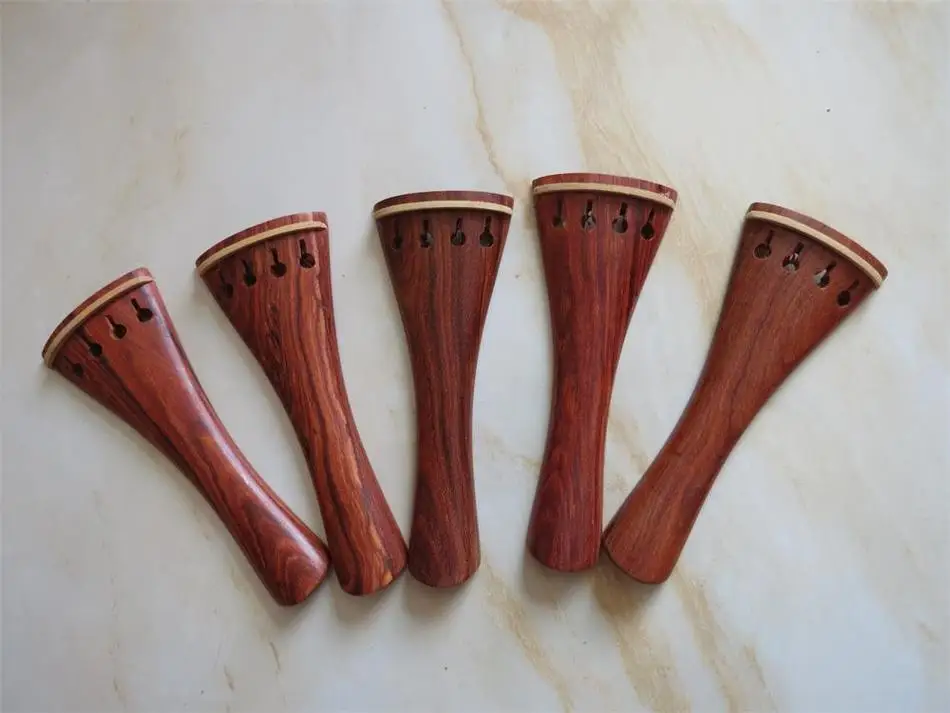 

5pcs rosewood violin tailpieces with boxwood decorate