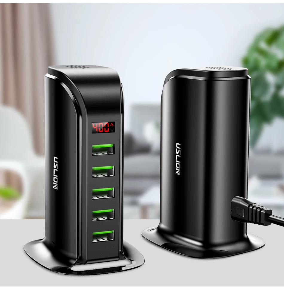 5 портов Мульти USB зарядное устройство концентратор светодиодный дисплей док-станция для зарядки с USB универсальный мобильный телефон Настольный настенный домашний зарядное устройство s EU UK Plug