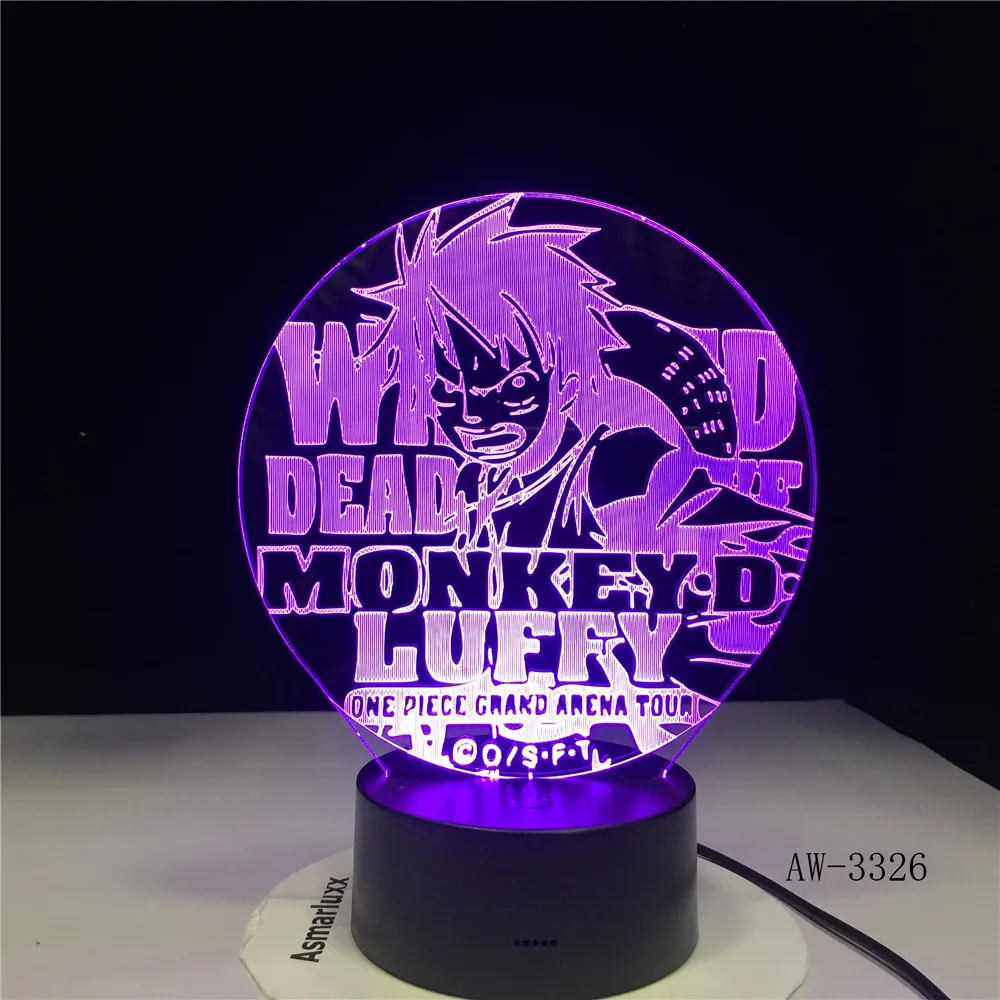 3D Led Vision аниме Луффи моделирование ночной Светильник Usb Одна деталь настольная