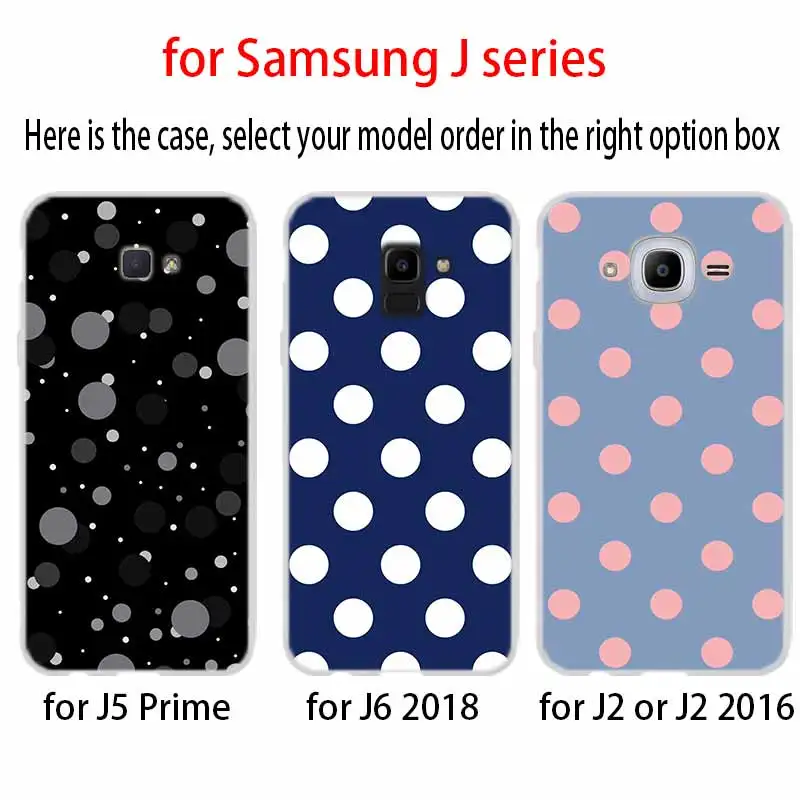 Чехол в горошек для телефона Samsung Galaxy j6 J8 J7 J5 J3 J4 Plus 2018 2017 2016 J610 Prime мягкий