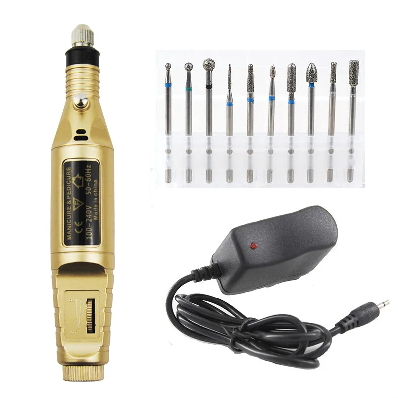 3 1 Set 10 Bits 20000RPM Electric Nail Drill Machine Kit Manicure Nail Art Gel Cuticle Clean Pedicure Mill File EU US UK AU Plug - Цвет: 3