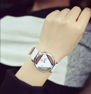 2018 новые полые треугольные часы с кожаным ремешком повседневные модные