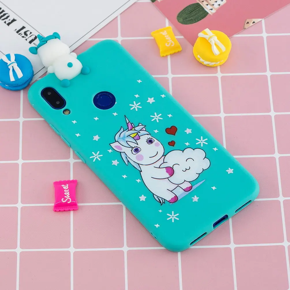 Мягкий силиконовый 3D-чехол для Xiaomi Redmi 7 милые чехлы с единорогом свиньей кошкой