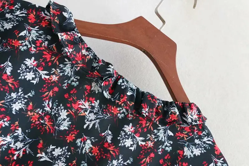 2019 Для женщин с милым цветочным принтом vestidos повседневные свободные прямого кроя