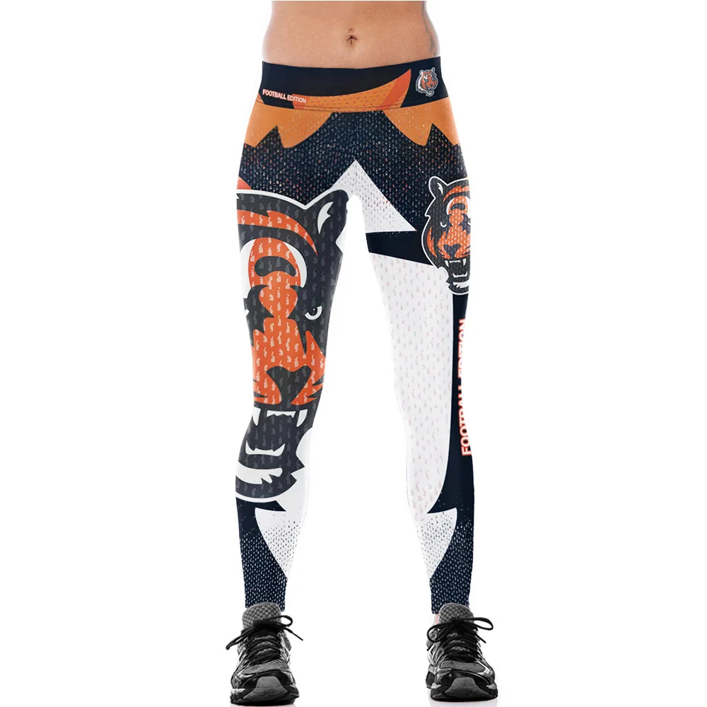 

Unisex 3D Digital Print Tigers Team Fitness Leggings Elastic Hiphop Party Cheerleader Rooter Pants Trousers Ropa Mujer
