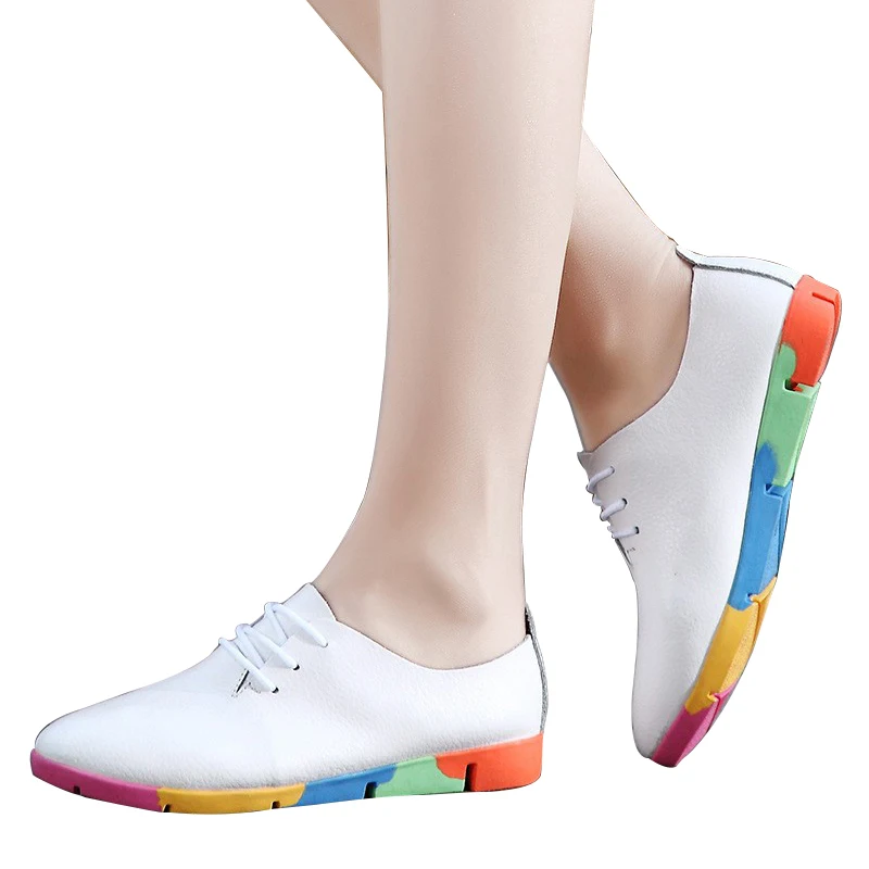 MCCKLE / Новые женские туфли ярких цветов на плоской подошве модная женская