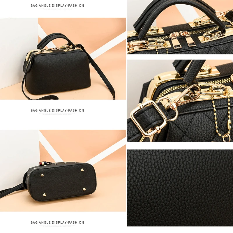 Женская сумка через плечо маленькая клатч на цепочке с металлической пряжкой