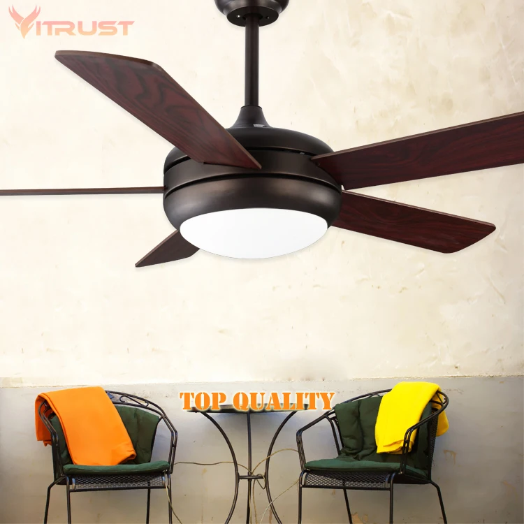 

Modern indoor/Outdoor Ceiling Fan with Remote control and Solid Wood fan blade Oil Rubbed Bronze Damp Rated and LED Light Kit