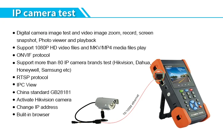 IPC3500 плюс CCTV тестер 3," сенсорный экран IP тестер аналоговых камер монитор ONVI wifi CVI TVI AHD Дополнительная камера тестер