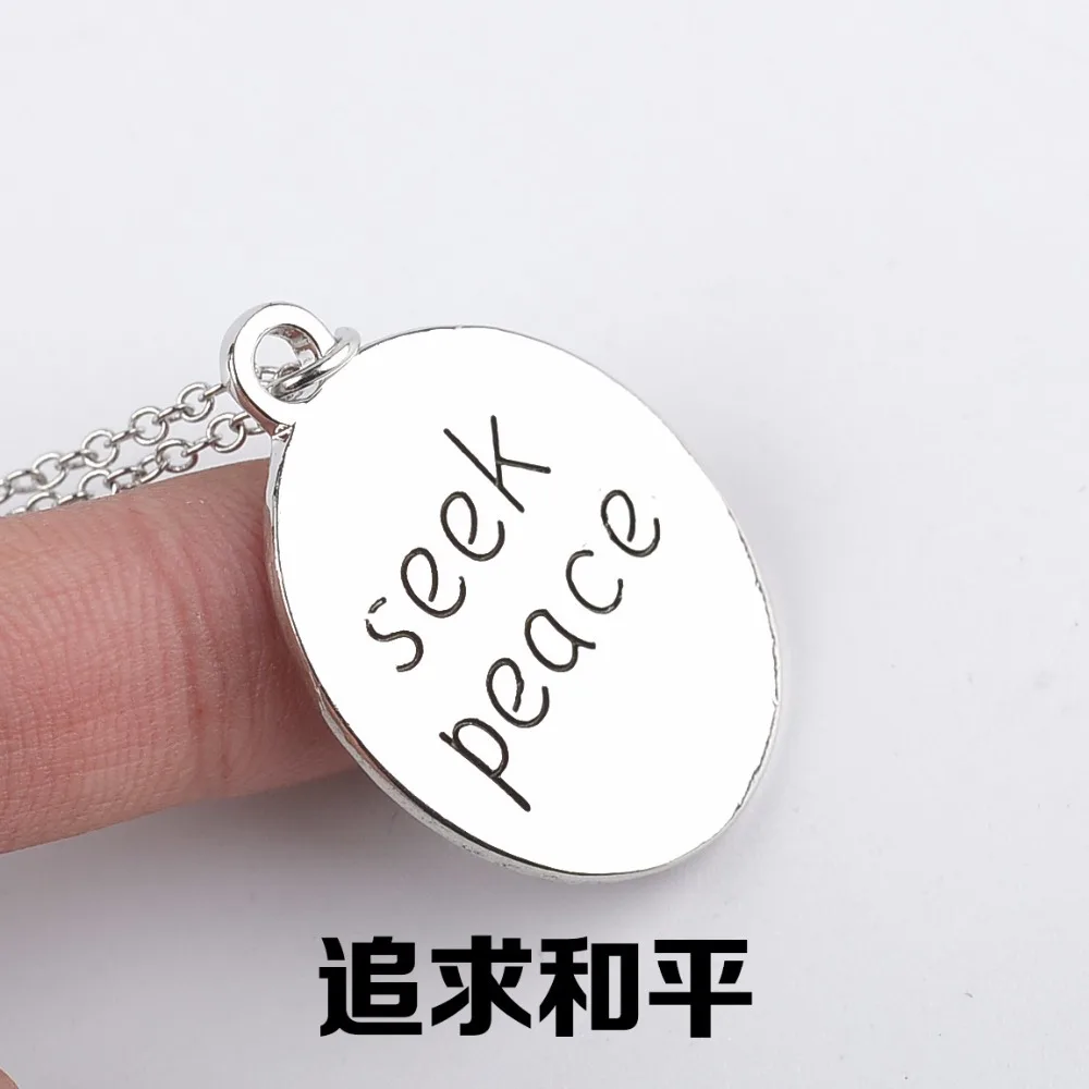 N357 Модные женские ювелирные изделия на день рождения с надписями ищите мир для