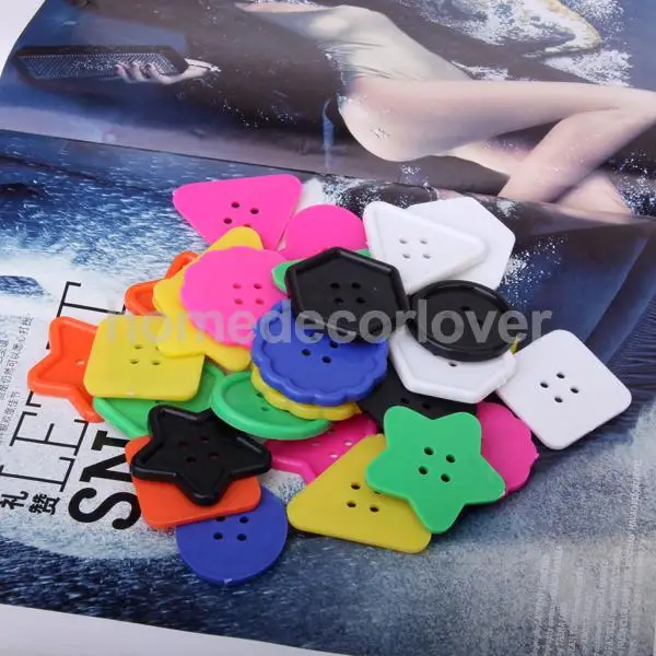 Большие пластиковые пуговицы разных форм для поделок детей и взрослых 50 шт.|assorted