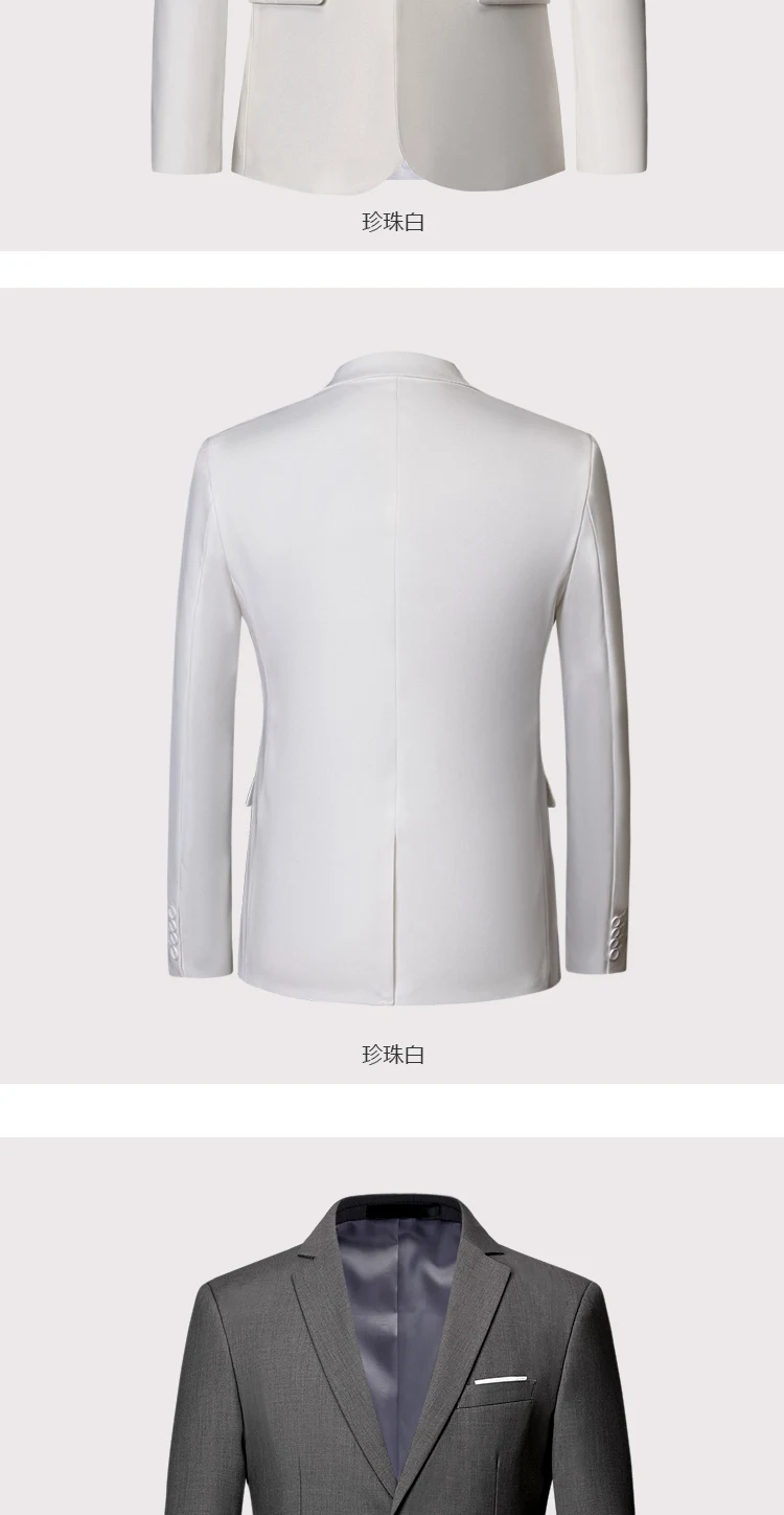 Slim Fit Для мужчин s повседневная куртка одноцветное две кнопки блейзер Для мужчин Классические Цвет Для мужчин s костюм куртки Бизнес пальто Для мужчин M-6XL