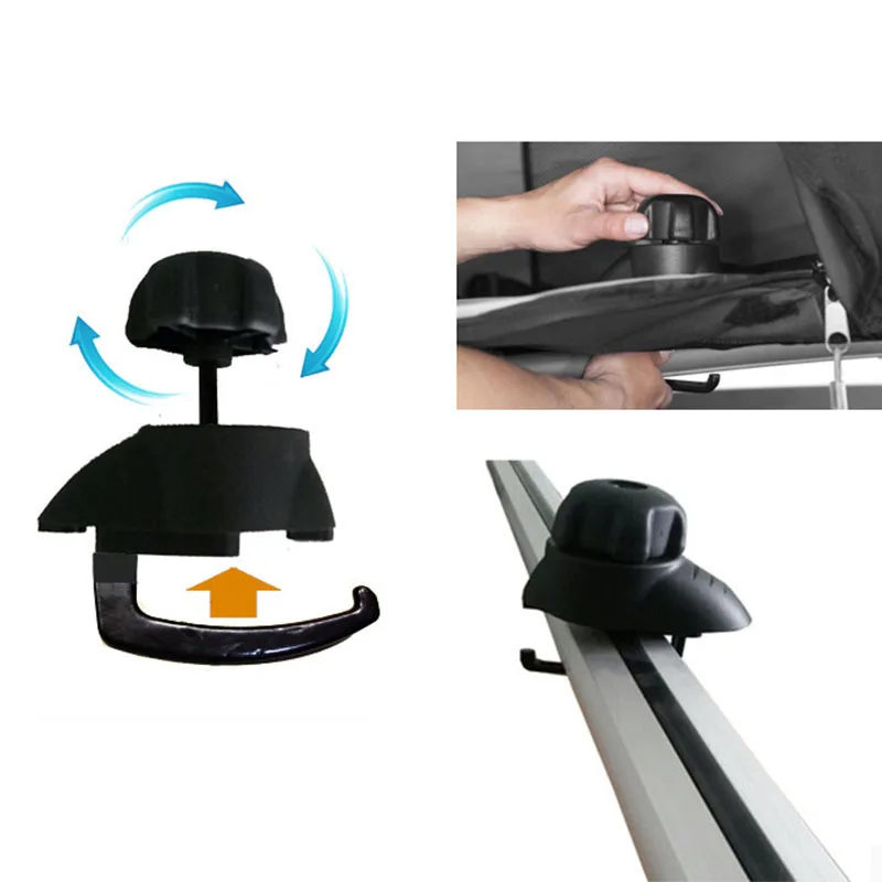 

4 x Universal Car Roof Box Luggage Bag Mounting Clip Lock Holder Roof Rack Quick Mount Mighty Clips