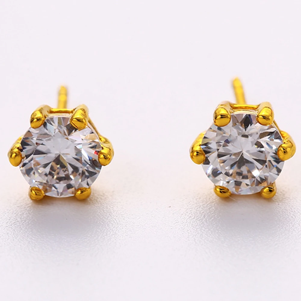 Серьги гвоздики с фианитами 2 пары|stud earrings|children stud earringsearrings baby |