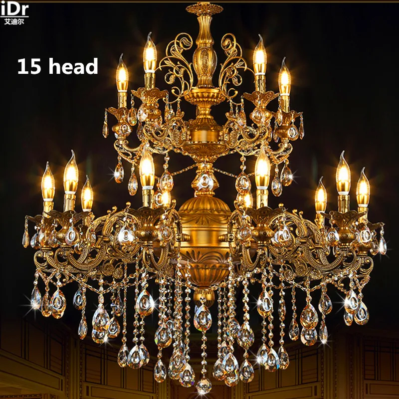 Лампа в европейском ретро стиле из сплава цинка с кристаллами лампа форме свечи