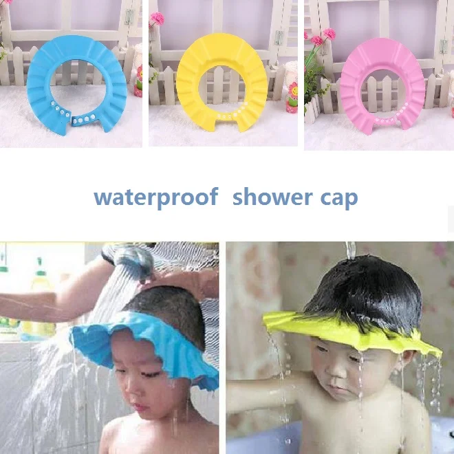 

Safe Shampoo baby Shower Cap Bathing Bath Protect Soft Cap Hat For Baby Children Kids Gorro de ducha Tonsee ss1827