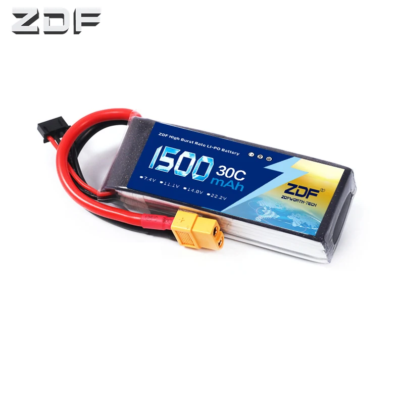 ZDF RC Lipo батарея 2S 3S 4S 6S 7 4 V 11 1 v 14 8 22 2 1500mAh 30C 60C Акку для радиоуправляемой модели