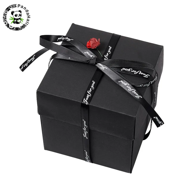 Pandahall 12,7x12,7x12,7 см черные креативные взрывные коробки для ювелирных изделий DIY Фотоальбом любовь памяти многослойные подарки сюрпризы