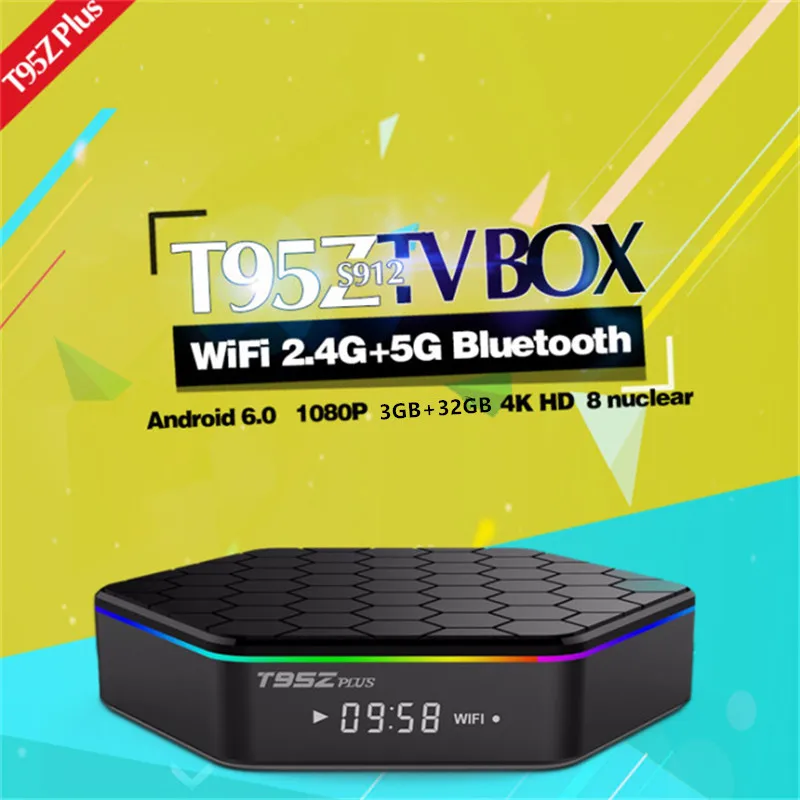 HAAYOT T95Z Plus Amlogic S912 3 ГБ 32 ГБ Восьмиядерный ТВ приставка 2,4G/5G wifi Bluetooth 4,0 4K H.265 Android 7,1 Медиаплеер Smart Box