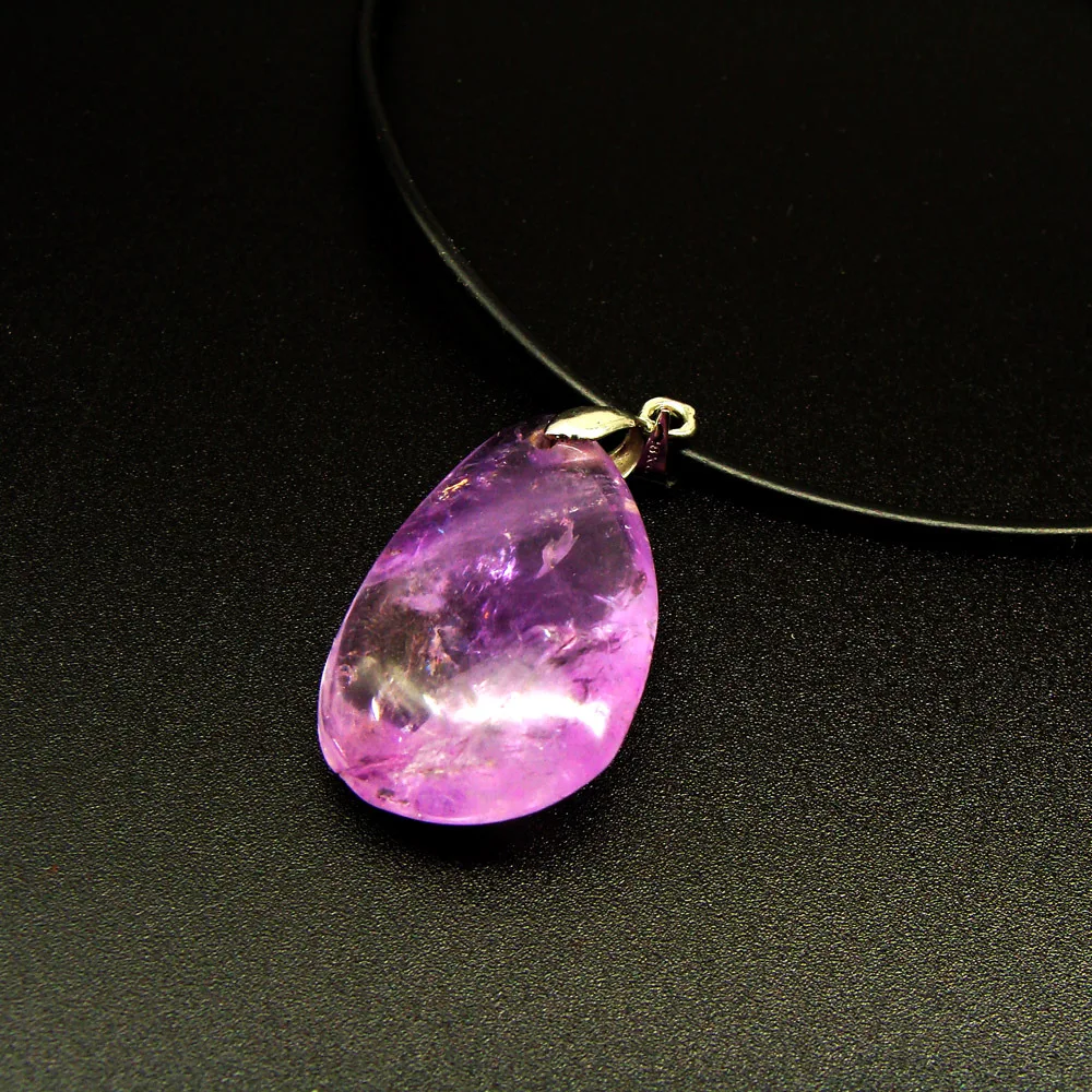 Женское ожерелье из серебра 925 пробы с подвеской в виде аметиста|fine jewelry|necklace crystal