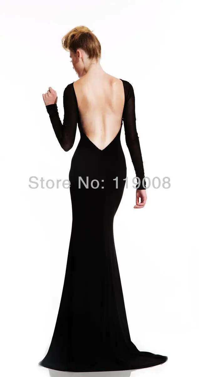 Best Selling Modest Prom Party Dresses Backless Floor Length Gowns Black Chiffon Beaded Long Evening Dress Formal 2014 | Свадьбы и