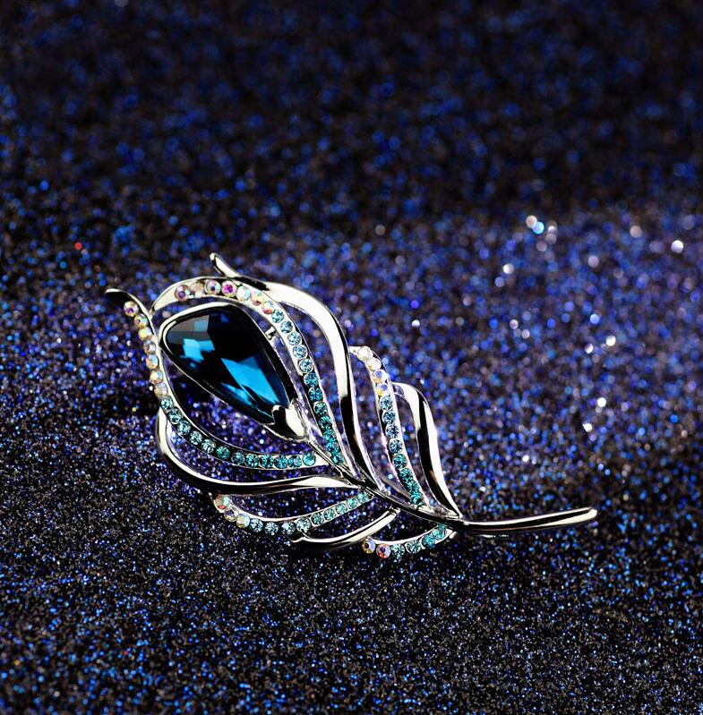 Розовое золото синий кристалл горный хрусталь с брошью для платье DIY ремесла