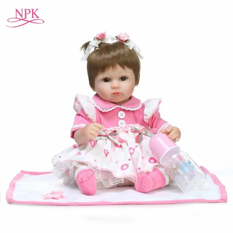 Кукла реборн NPK силиконовая 40 см|silicone newborn baby dolls|realistic reborn dollsdoll soft |