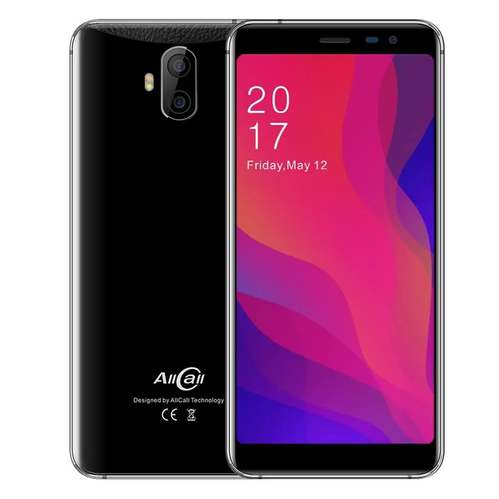 Черный AllCall Rio X ram, 1 Гб rom, 8 Гб мобильный телефон, 13 МП, 5 МП, две задние камеры, 5,5 дюймов, Android 8,1, MTK6580M, четыре ядра, две sim-карты, смартфон - Цвет: Черный