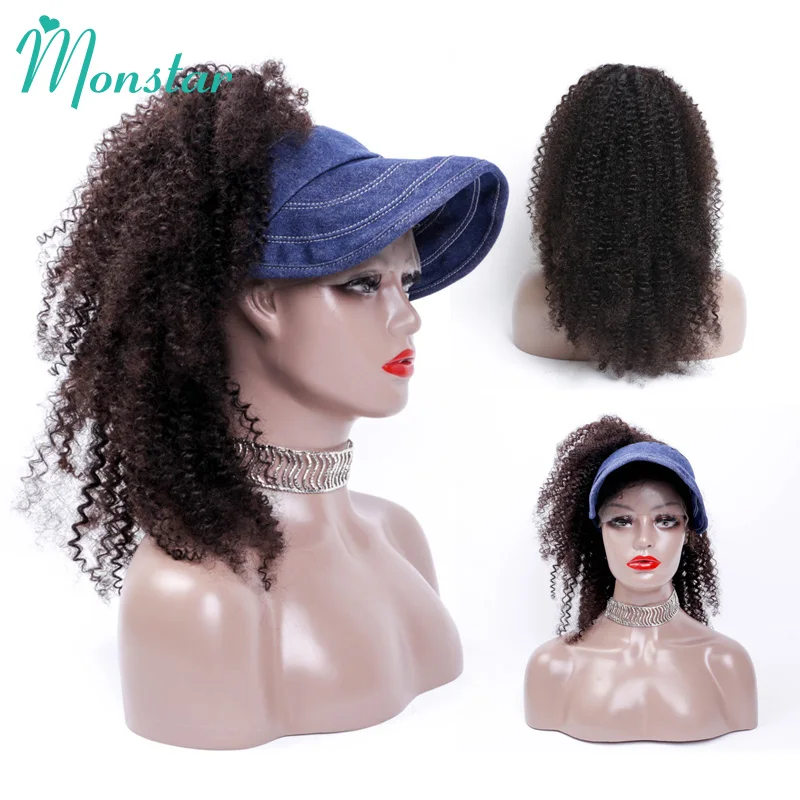 Monstar волосы отбеленные узлы полные парики шнурка бразильские афро кудрявые Coily Remy