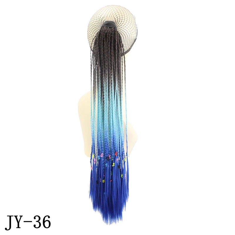JOY& BEAUTY, Длинные прямые косички, конские хвосты, накладные волосы, 24 дюйма, черный, золотой, коричневый, 29 цветов, на заколках, синтетический конский хвост, искусственные волосы - Цвет: JY-36